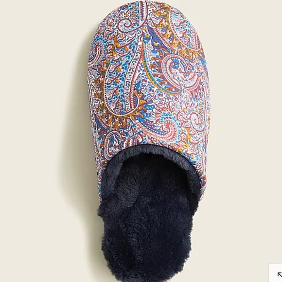 J. Crew Sherpa-lined Slippers In Liberty Print - Picture 8 of 11